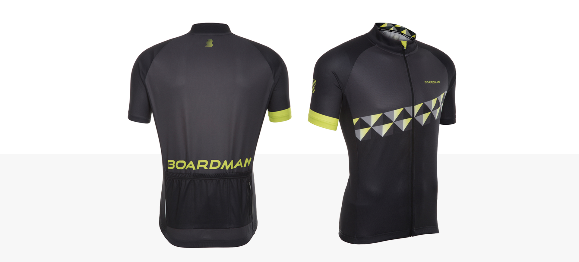 Men's Relaxed Fit Cycling Jersey Black & Fluro Boardman Bikes